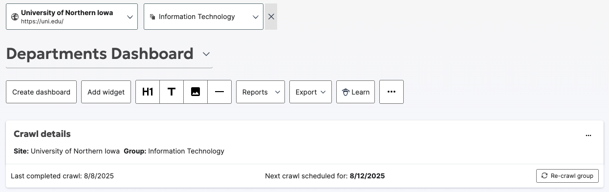 Siteimprove Dashboard