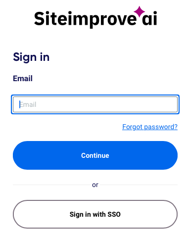 Siteimprove Sign-in Screen