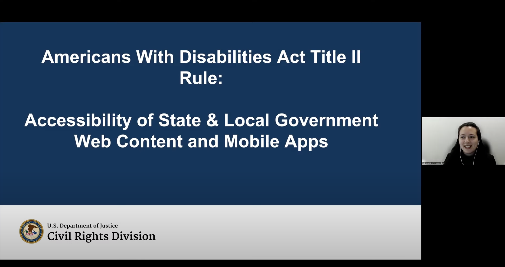 Screenshot of ADA webinar on YouTube